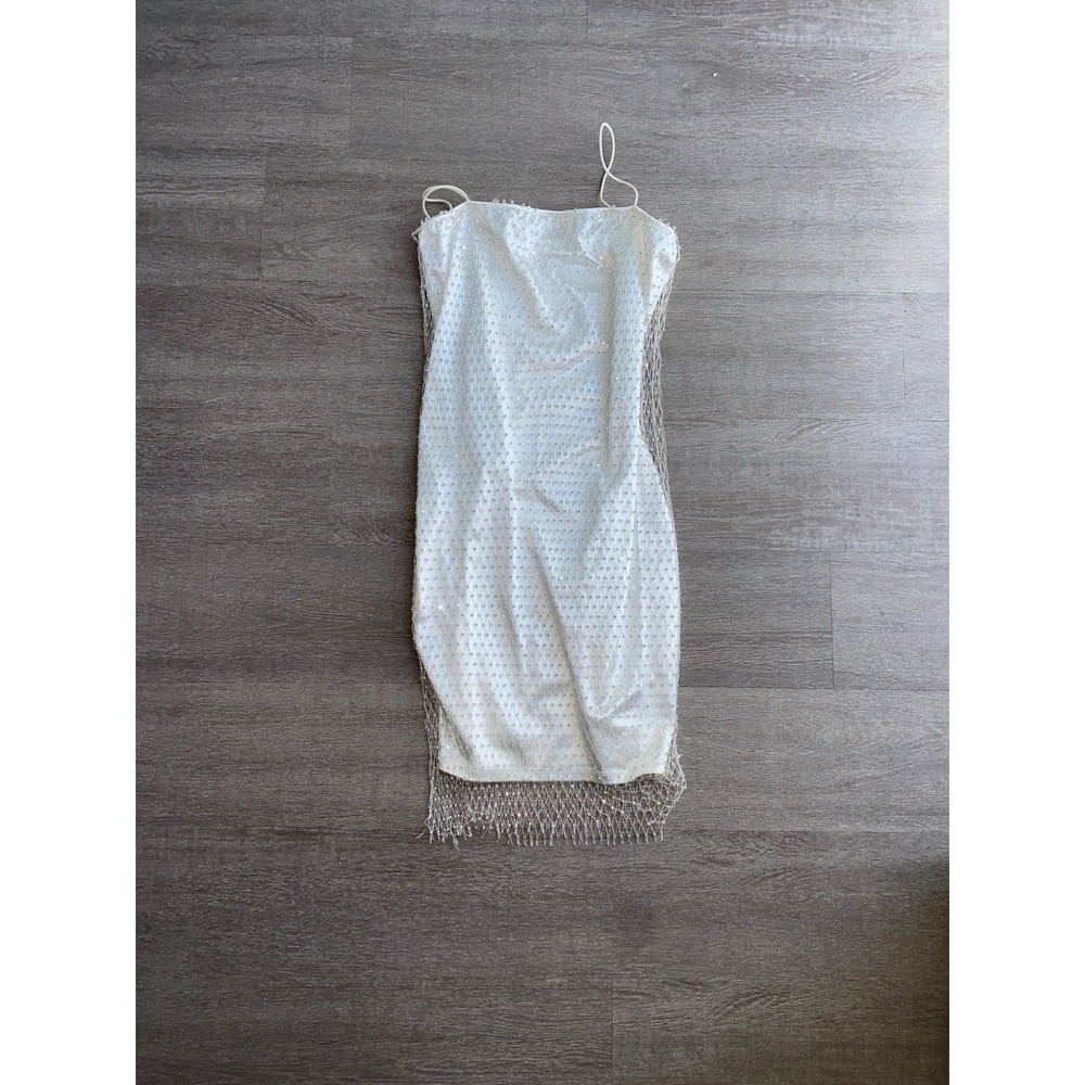 No Brand Spaghetti Strap Embellished Mini Bachelorette Dress Size Medium 1323 - Picture 3 of 7